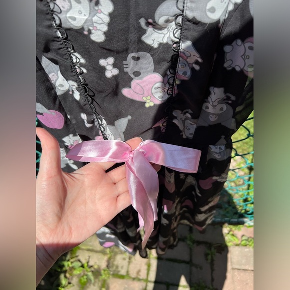 My Melody & Kuromi Lace-Up Chiffon Dress - Picture 3 of 6